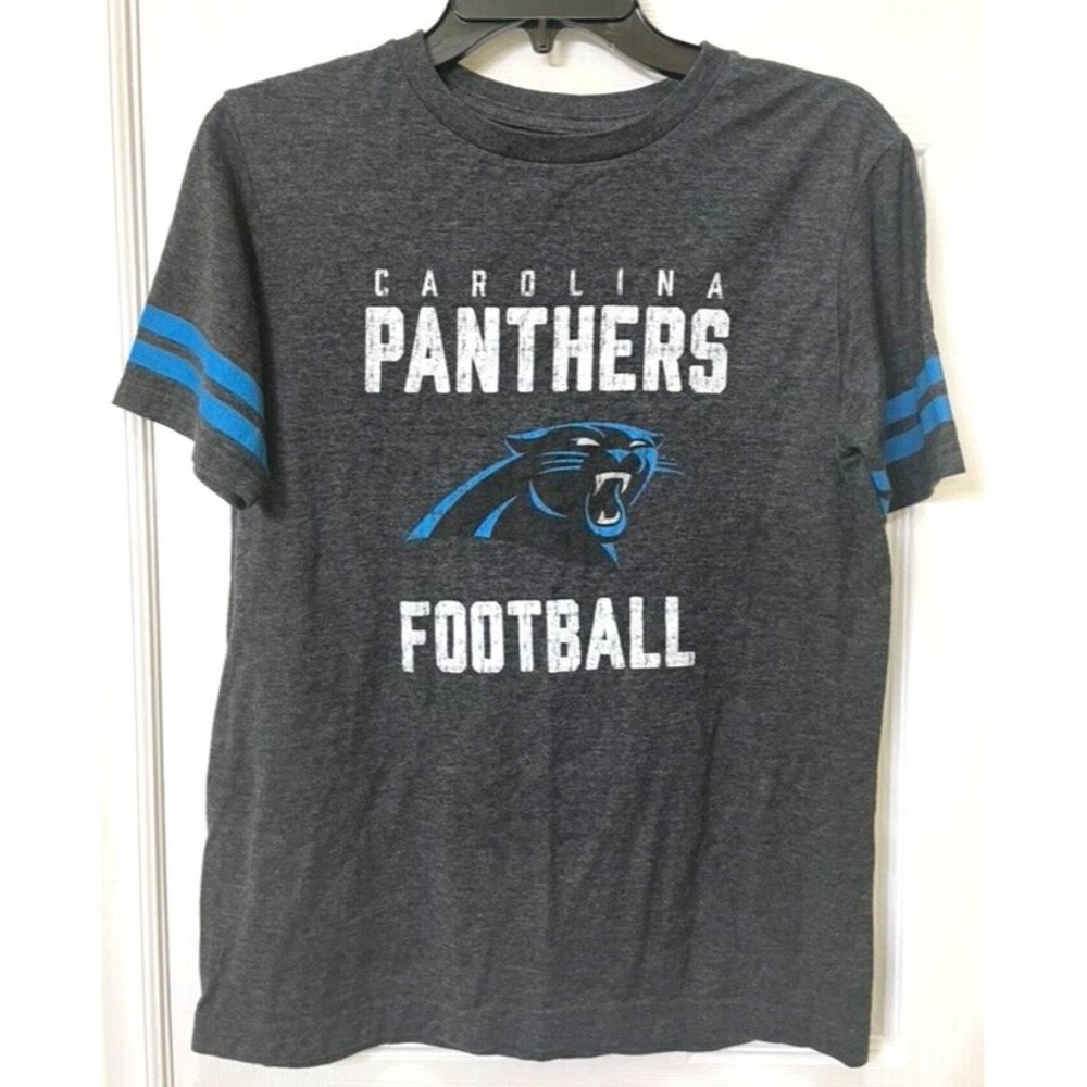 NFL Carolina Panthers shirt boys youth size XL 14/16 dark grey great condition